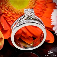 Cathedral Channel-Set Diamond Engagement Ring