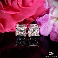 4 Prong Princess Diamond Earrings