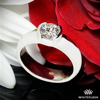 Heavy Half-Bezel Solitaire Engagement Ring