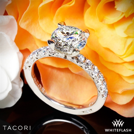 Tacori HT2545 Petite Crescent Scalloped Millgrain Diamond Engagement Ring