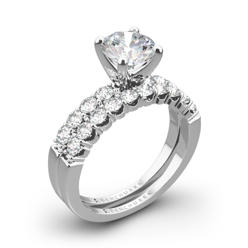 Benchmark CSP4 Crescent Diamond Wedding Set - Whiteflash | 5107