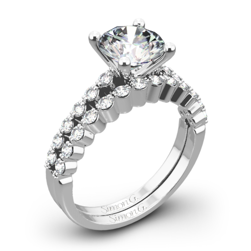 Simon G. MR2173 Delicate Diamond Wedding Set