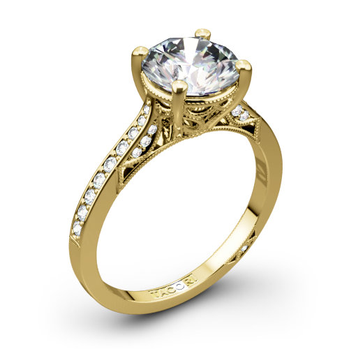 Tacori 2638RD P Dantela Crescent Motif Pave Diamond Engagement Ring