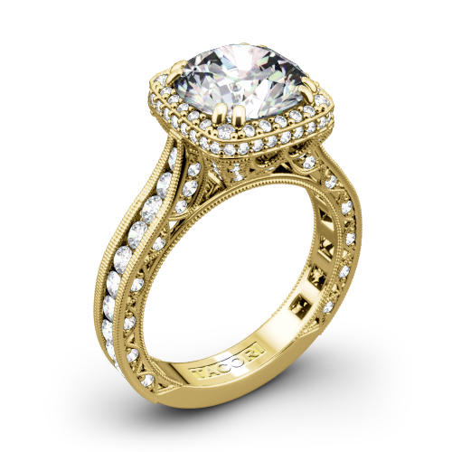 Tacori HT2607RD RoyalT Cushion-Style Bloom Diamond Engagement Ring