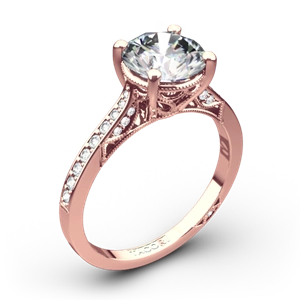 Tacori 2638RD P Dantela Crescent Motif Pave Diamond Engagement Ring