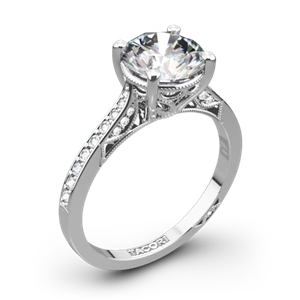 Tacori 2638RD P Dantela Crescent Motif Pave Diamond Engagement Ring
