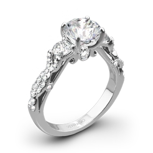 Verragio INS-7055R Twisted Shank Three Stone Engagement Ring