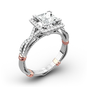 Verragio Parisian D-106P Halo Diamond Engagement Ring for Princess