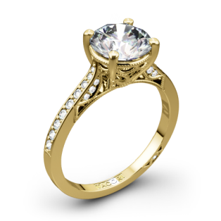Tacori 2638RD P Dantela Crescent Motif Pave Diamond Engagement Ring