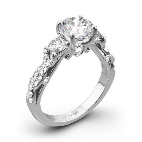 Verragio INS-7055R Twisted Shank Three Stone Engagement Ring