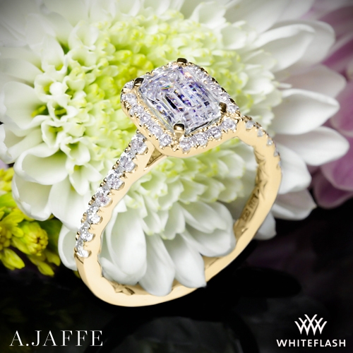 18k Yellow Gold A. Jaffe ME2051Q Seasons of Love Halo Diamond Engagement Ring