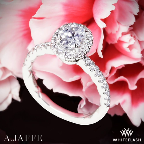 A. Jaffe ME2264Q Pirouette Halo Diamond Engagement Ring