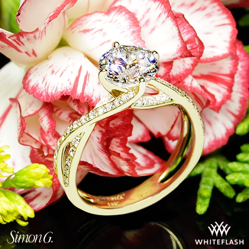 18k Yellow Gold Simon G. MR1394 Fabled Diamond Engagement Ring