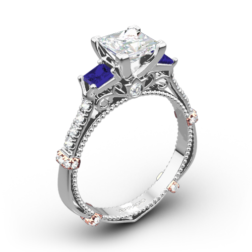 Verragio Parisian DL-124P Shared-Prong Sapphire Three Stone Engagement Ring for Princess