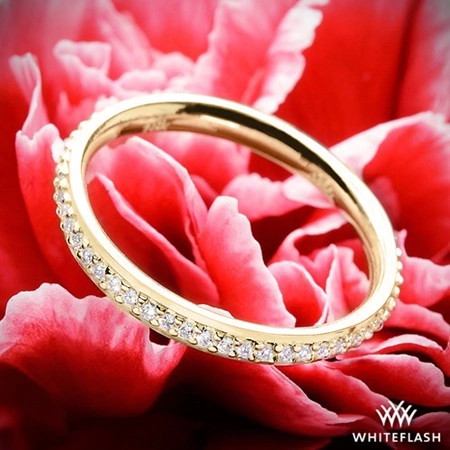 18k Yellow Gold Micro Pave Diamond Wedding Ring