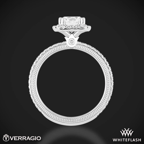 14k White Gold Verragio Tradition TR120HCU Diamond Cushion Halo Engagement Ring