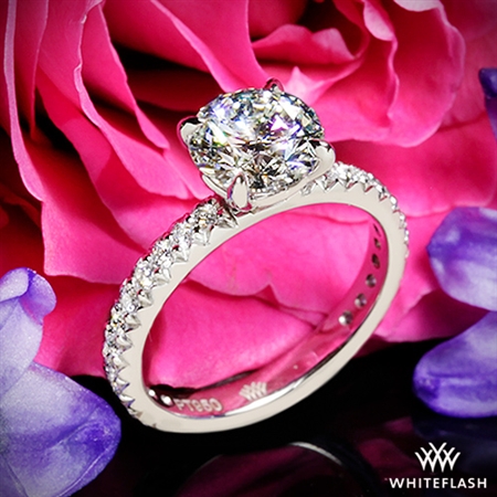 We are delighted with the ring. The diamond is clear and brilliant and the setting is an elegant match. 