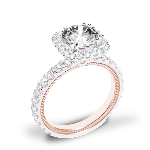 Verragio Tradition TR210HCU Diamond Cushion Halo Engagement Ring