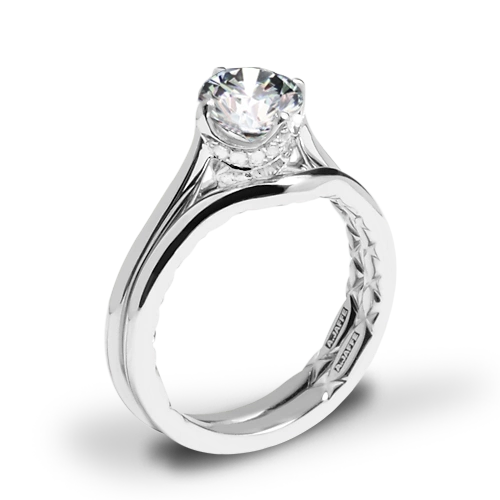 A. Jaffe ME1846Q Art Deco Solitaire Wedding Set