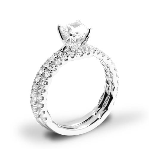 A. Jaffe ME1851Q Art Deco Diamond Wedding Set