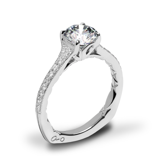 A. Jaffe MES738Q Art Deco Diamond Engagement Ring