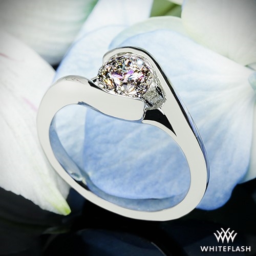 18k White Gold Iris Solitaire Engagement Ring
