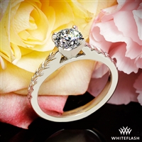 Engraved Cathedral Solitaire Engagement Ring