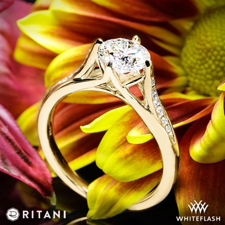 Ritani 1RZ1379 Vintage Tulip Diamond Engagement Ring