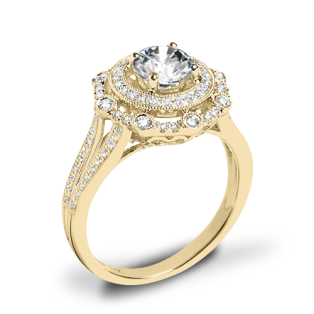 Simon G. NR525 Vintage Explorer Halo Diamond Engagement Ring