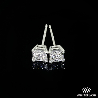 4 Prong Princess Diamond Basket Earrings