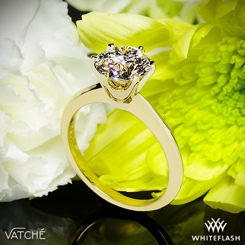 18k Yellow Gold Vatche U-113 6-Prong Solitaire Engagement Ring