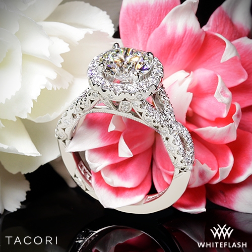 Tacori HT2549 Petite Crescent Twisted Diamond Halo Engagement Ring