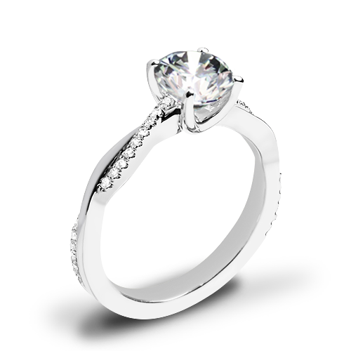 Valoria Flora Twist Diamond Engagement Ring