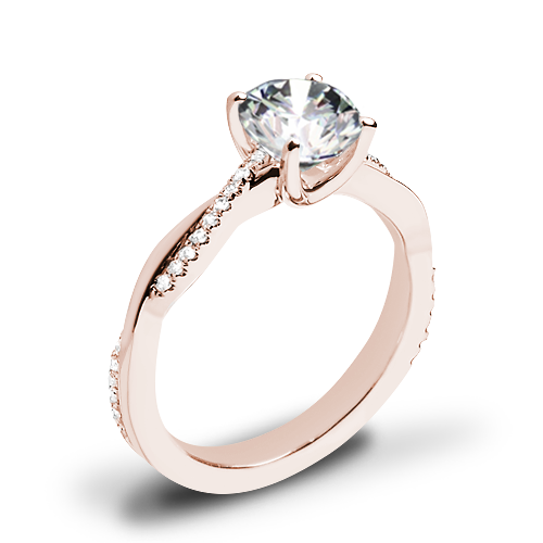 Valoria Flora Twist Diamond Engagement Ring