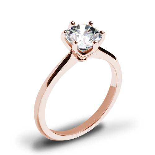 Valoria Petite Six Prong Solitaire Engagement Ring