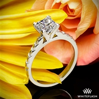 Engraved Cathedral Solitaire Engagement Ring