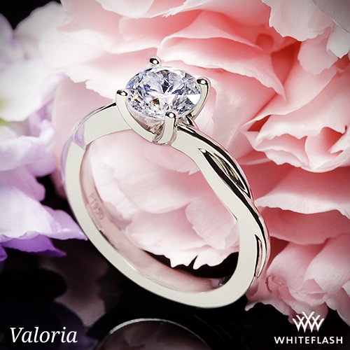 Platinum Valoria Flora Twist Solitaire Engagement Ring