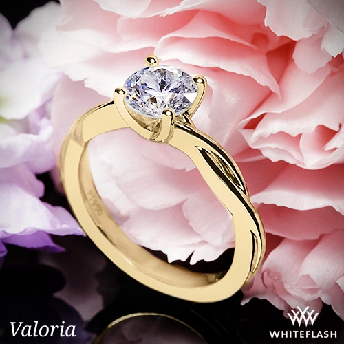 Valoria Flora Twist Solitaire Engagement Ring