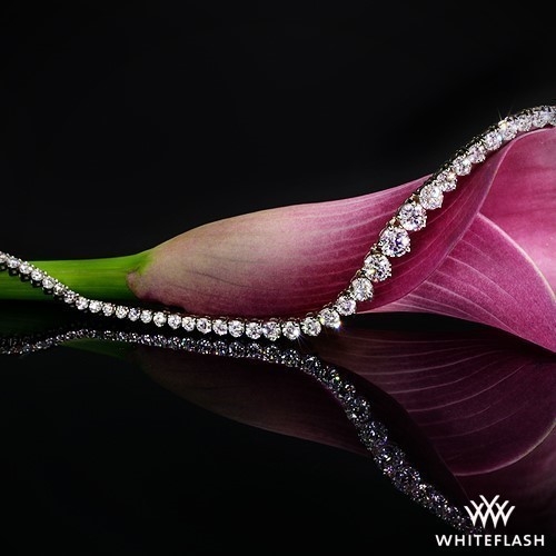 8.39ctw Custom Three-Prong Graduated Diamond Tennis Necklace