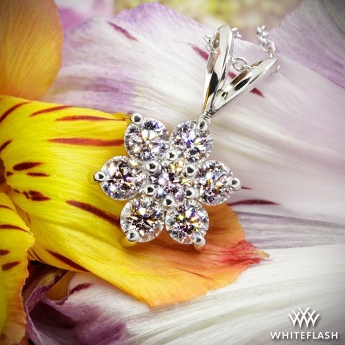 Flower Cluster Diamond Pendant