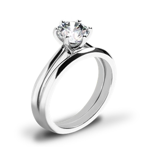 Valoria Petite Six Prong Solitaire Wedding Set