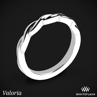 Valoria Flora Twist Matching Solitaire Wedding Ring