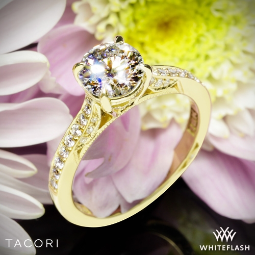 Tacori 2638RDP Dantela Crescent Motif Pave Diamond Engagement Ring