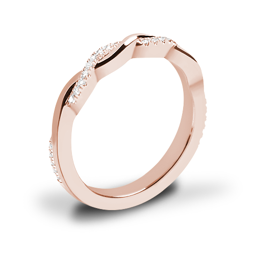 Valoria Flora Twist Matching Diamond Wedding Ring