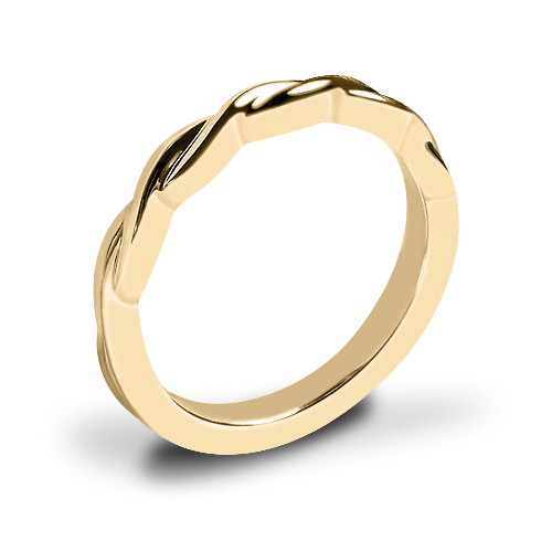 Valoria Flora Twist Matching Solitaire Wedding Ring