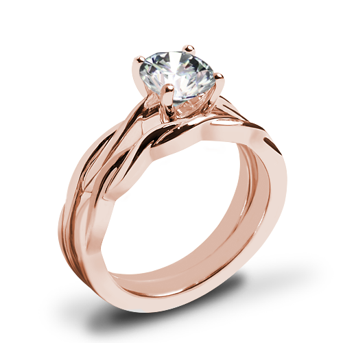 Valoria Flora Twist Solitaire Wedding Set