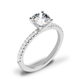 Valoria Petite Pave Diamond Engagement Ring