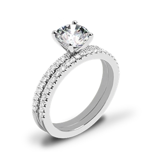 Valoria Petite Pave Diamond Wedding Set