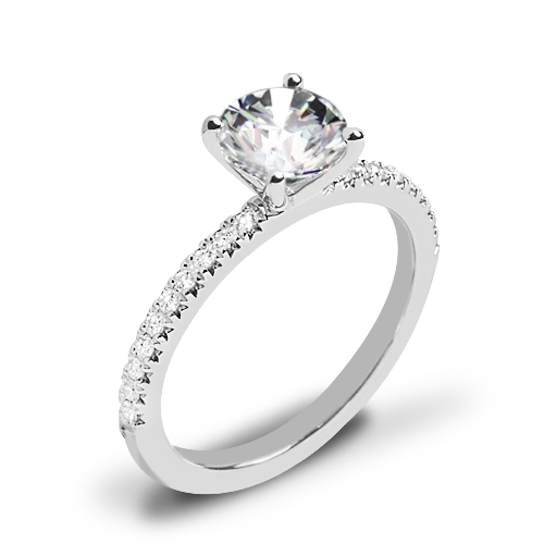 Valoria Petite Pave Diamond Engagement Ring