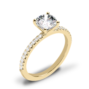 Valoria Petite Pave Diamond Engagement Ring